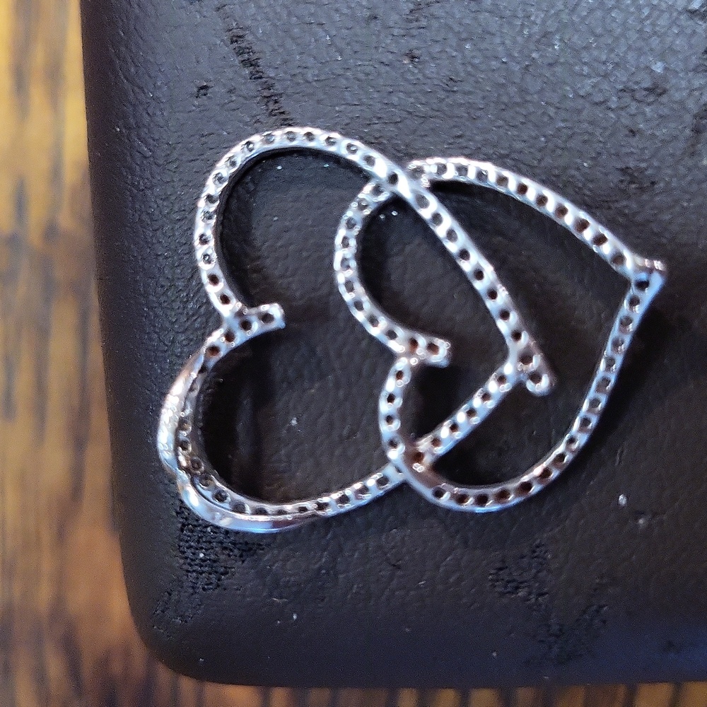 14 KT WHITE GOLD 1 CARAT OF  DIAMONDS. HEART PENDANT. - Picture 2 of 3